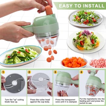 4-in-1 Handheld Electric Vegetable Cutter